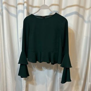 Green Blouse puffy sleeves